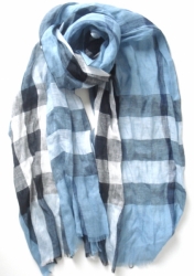 Burberry Linen Check Grey Gauze 