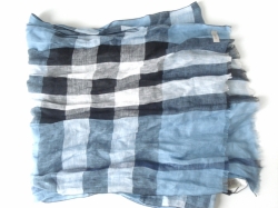Burberry Linen Check Grey Gauze 